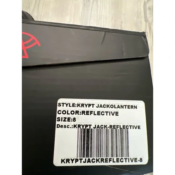 Strange Cvlt Krypt Scary Jack Creepers Platform Shoes Reflective - Size 8 - Picture 6 of 6